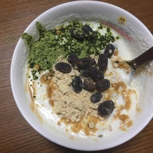 甘納豆で❀和風ヨーグルト